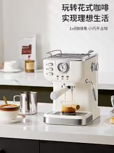 Máy pha cà phê espresso bán tự động Áp suất 20 Bar1050W đồng hồ đo nhiệt độ