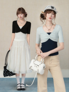 loveheynew | Bộ Đồ Slim Mid-Sleeve Twist 2 Mảnh