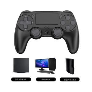 Tay Cầm Chơi Game Không Dây GAMINJA Với Con Quay Hồi Chuyển Sáu Trục Rung Kép Cho PS4 PS3 Windows 7/8/10 PC - Bộ Điều Khiển Cần Điều Khiển Bluetooth