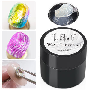 AWStorG Wave Liner Gel Nail Polish Semi Permanent UV Gel For DIY Painting Drawing Manicure Varnish 5ml Nail Art Liner Gel