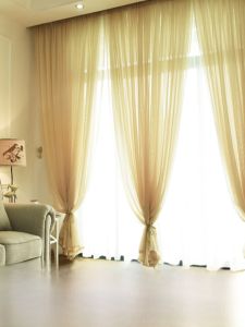 Simple White Linen Curtain Sheer Curtain Bedroom Living Room Partition Floor Length Balcony Drapery Light Blocking Curtain