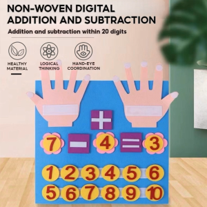 BZAJGEJGESG 30x30x0.5cm Thick Felt Board Kids Digital Addition and Subtraction Educational Toy