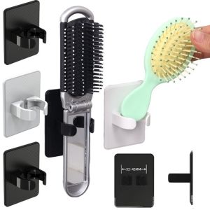2pcs Wall Mounted Comb Holder Bathroom Wall Organizer Storage Holder household Hair Brush Storage Bracket Hair Dryer Rack
