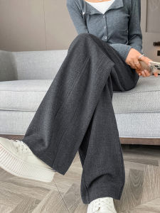 Slim Fit Trousers Wide Leg Pants Womens Casual Straight Grey Pants Spring Autumn New Style Fashionable High Waist Long Pants