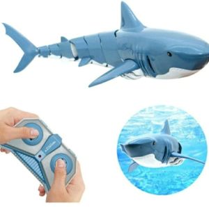 Rc hiu mainan remote control ini hanya bisa berjalan di air dengan fitur anti air bisa maju mundur belok kanan kiri frekuensi 2.4 GHZ qbell st0r