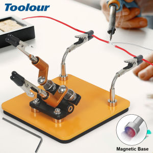 Toolour Magnetic Helping Hands Soldering Station with 100x100mm Stable Base 360° Rotatable Adjustable Soldering Third Hands Tool