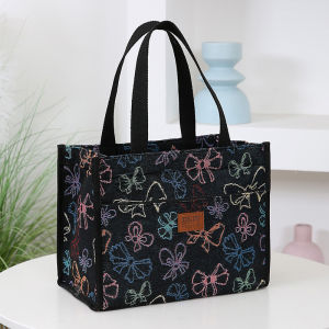 Túi Đựng Đồ Ăn Trưa Phong Cách Tranh Sơn Dầu Dung Tích Lớn Xách Tay Tiện Lợi Cho Mẹ Đi Làm Và Đi Chơi Chất Liệu Polyester