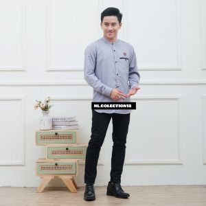 kemeja Koko Pria dewasa lengan panjang slim fit terbaru