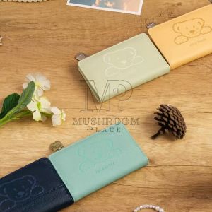 Dompet Lipat Cewek Kancing Magnet MILK TEDDY Polos Bahan Sintetis