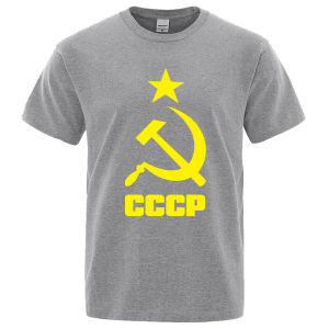 Nam CCCP Nga Áo Thun Nữ Tay Ngắn Cổ Tròn Cotton Tee Moscow In Hình Thường Ngày Mùa Hè Oversize Quần Áo Liên Xô Liên Xô