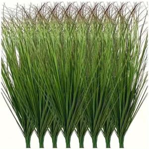 12/28pcs Artificial Green Plants - Resin Onion Grass | Suitable for Indoor/Outdoor Decoration Perfect for Christmas And Summer