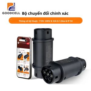 Bộ Chuyển Đổi Trạm Sạc Xe Điện GOODCELL EV Từ GBT Sang Type 2 IEC 62196-2 1/3 Pha 16/32A Đầu Nối EVSE Cho Xe Điện Type 2