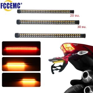 รถจักรยานยนต์ LED ไฟเลี้ยวด้านหลังไฟเบรคหยุดไฟวิ่งกลางวันสําหรับรถจักรยานยนต์ ATV กันน้ํา Dual สี 12V Universal