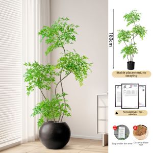 LIANYOU | Realistic Nandina Simulated Green Plant Living Room Floor Decor