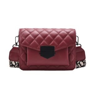 IELGY Ladies Korean Version One-Shoulder Fashionable Rhombus Embroidery Thread Messenger Bag