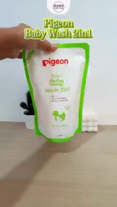 PIGEON Baby Wash 2in1 Chamomile Refill 600ml / Shampoo Rambut & Sabun Badan Bayi Anak Pigeon BANDUNG