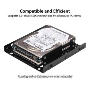 xiede | Metal Dual Bay Mounting Bracket 2x 2.5 to 3.5 Inch HDD SSD Compatible Hard Drive Bay Adapter for Desktop Computer Upgrade