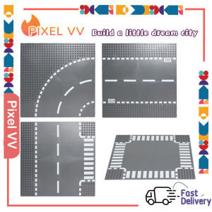 Building Blocks Road Base Plates Road Plate Straight Crossroad Curve Block Toys Base Plates Toys for Lego