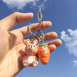 Fun Box Couple Cartoon Doll Keychain Pendant a Pair Key Ring Car Chain Niche Creative Birthday Gift