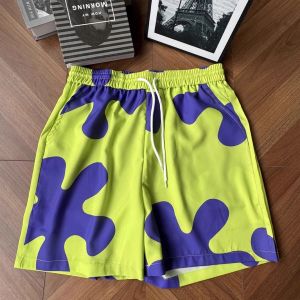 Quần Short Nam Ice Silk Five-Five Beach Vacation Quick Dry Cool Sensation Summer Loose Fit Casual Straight Leg mid Waist