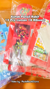 PER PACK/12 PCS Kotak Pensil Mika Rakit Karakter Free Plastik Kotak Pensil SQ803 | Tempat Pensil Mika Rakit | Pensil Case
