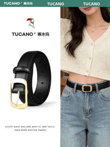 TUCANO | Genuine Leather Belt for Women Black Buckle Match Jeans High-end Style