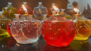 SXH  Get Windshield Lotus Butter Lamp Free 24 Hours 36 Hours 65 Liquid Oil Lamp Pilot Lamp Household Buddha Worship Candle