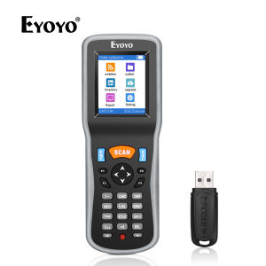 Eyoyo 1D Wireless Barcode Scanner Handheld Data Collector Inventory Counter Scanner with USB receiver and 2.2 inch TFT Color LCD Screen Portable Bar Code Reader for Store Supermarket Warehouse