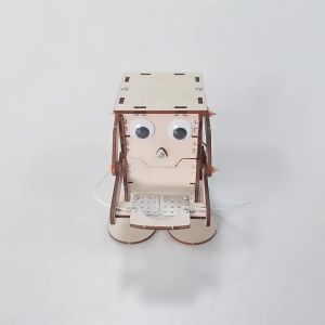 DIY Robot Eating Coin Wood Model Teaching Learning Stem Project Kit for Kid Science Experiment Education Toy Wooden Assemble Kit