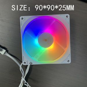 90MM RGB CPU Cooler Silent Cooling Fan 4PIN PWM PC Quiet DC 12V CPU Cooler Replacement White Fan