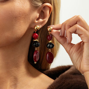 Ingemark | Ingemark 3 Styles Vintage Temperament Irregular Acrylic Drop Earrings Women Trendy CCB Round Pierced Dangle Earrings New Jewelry