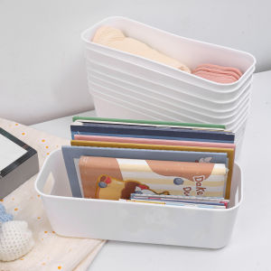 Plastic Storage Box Kitchen Sundries Storage Baskets With Handle Portable Desk Bin Home Organization