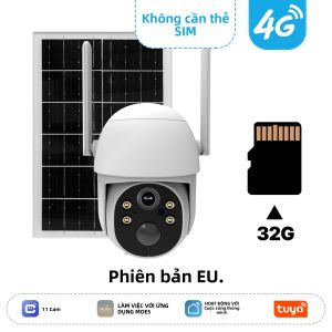 Camera An Ninh Năng Lượng Mặt Trời Thông Minh Tuya 4G Ngoài Trời IP 3MP Phát Hiện Chuyển Động Người Sạc Năng Lượng Mặt Trời Không Cần SIM Chống Nước Tầm Nhìn Ban Đêm HD