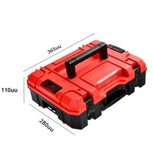 STACKABLE กล่องเครื่องมือฮาร์ดแวร์แบบพกพากล่องเก็บสีแดง Heavy Duty เครื่องมือไฟฟ้าเจาะกล่องเครื่องมือโรงรถเครื่องมือ Organizer