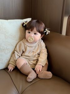 Newborn Fall Kimono-style Knit Romper