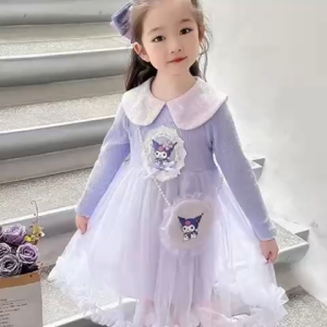 Ready Stock Kids Girl Princess Dress Frozen Elsa Kuromi FREE BAG Baju Gaun Budak Perempuan Birthday Wedding Party Lace Dresses Soft Fabric Children Girls Fashion Clothes