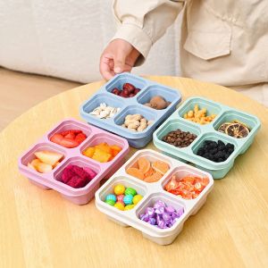 4 Grid Snack Box for Kids and Adults for Home Snack Storage Bottles  Crisper Reusable Meal Prep Lunch Box Portable Kitchen Tool