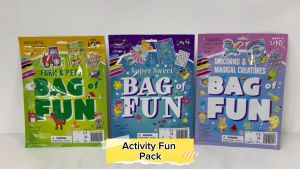 Unicorns & Magical Creatures Bag Of Fun Pack Colouring Book With 5 Crayons & 100+ Stickers For Kids