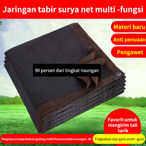 Jaring Penahan Matahari 10 Ukuran 90% Jaring Naungan Matahari Kanopi Rumah Kaca Jaring Taman Pelindung UV untuk Mobil Luar Ruangan Taman Halaman Rumput Kolam Renang Hijau/Hitam
