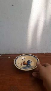 Đĩa con gà nhỏ có viền 15 cm 5 cái ( gốm sành )