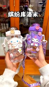 Ready Botol Minum Anak Terbaru Karakter Sanrio 600ml Dilengkapi Sedotan & Tali Panjang