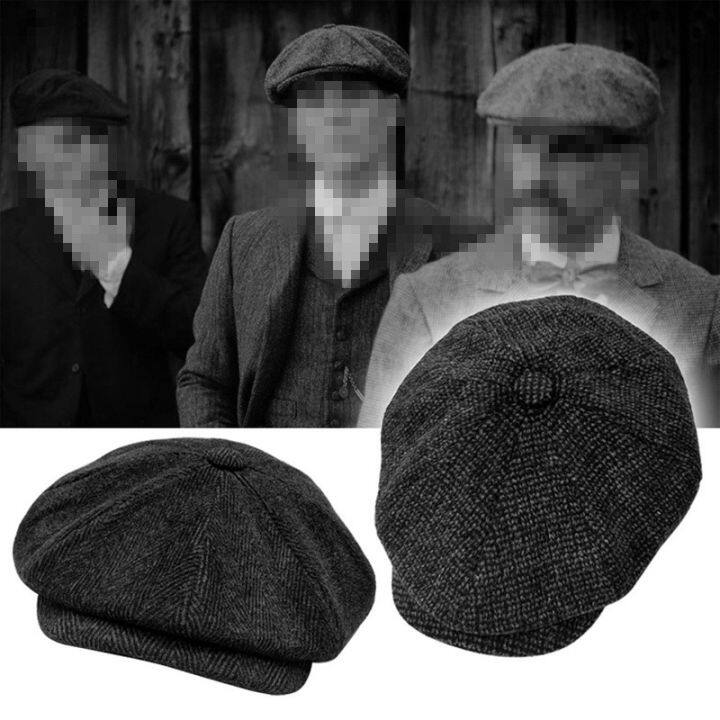 Retro Newsboy Caps Men Octagonal Hats British Painters Hats Autumn ...