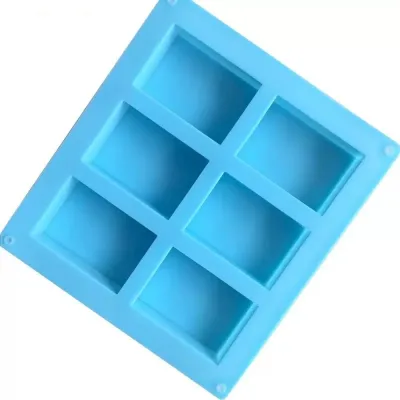 Square soap mold 6-compartment non-stick silicone brownie pan square mold square silicone mold chocolate cupcake corn bread