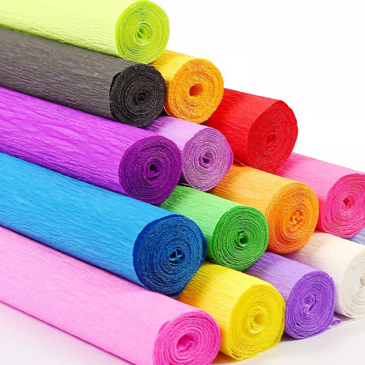 10pcs Soft Crepe Papers Colorful Tissue Papers Crepe Flowers For DIY Craft Projects, 50 X 100cm