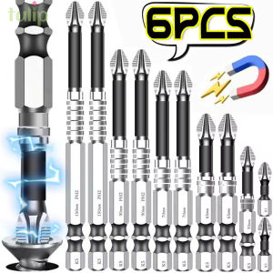 6Pcs Strong Magnetic Screwdriver Drill Bit Set Non-slip Alloy Steel Cross Batch Heads