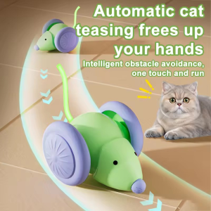Pet Cat Toy Interactive Smart Mouse With Extra Large Wheels Anti Hair Jamming Durable Bite Resistant with Obstacle Avoidance
