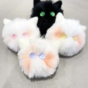 Cartoon Plush Cat Cat Head Keychain Cute Doll Pup Schoolbag Pendant Small Pendant Car Key Chain Wholesale