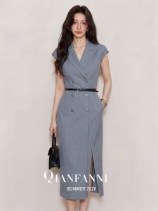 QFN | Elegant Office-Ready Sleeveless A-Line Dress