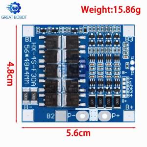 1~3PCS BMS 4S 3.2V 3.7V 30A LiFePO4 / Lithium Battery Charge Protection Board 12.8V 14.4V 18650 32650 Battery Packs With Balance