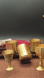 1PCS 3.5*6CM Dragon And Phoenix Wine Cups Cup Brass Goblet Decoration Home Restaurant Desktop Prosperity Untuk Pernikahan Cina